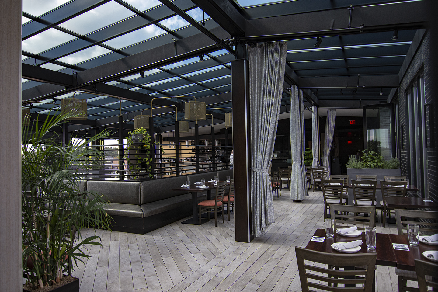 Completed dining space at Mare Rooftop